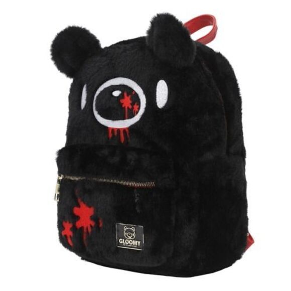 Bioworld Gloomy Bear  Mori Chack Black Fuzzy Plush Mini Backpack main image 6